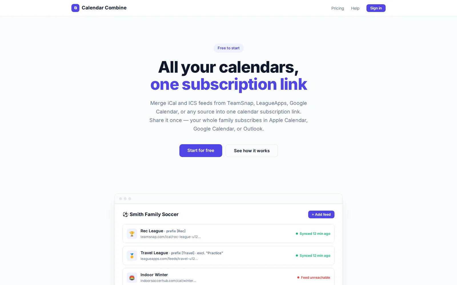 Calendar Combine — tile screenshot